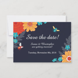 Tarjeta de aviso de abejas y flores