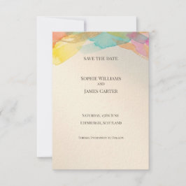 Tarjeta de aviso de boda acuarela arcoíris