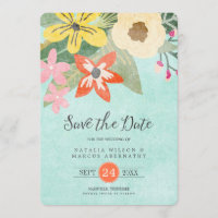 Tarjeta de aviso de boda Beautiful Blooms