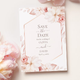 Tarjeta de aviso de boda Boho Soft Blush Roses