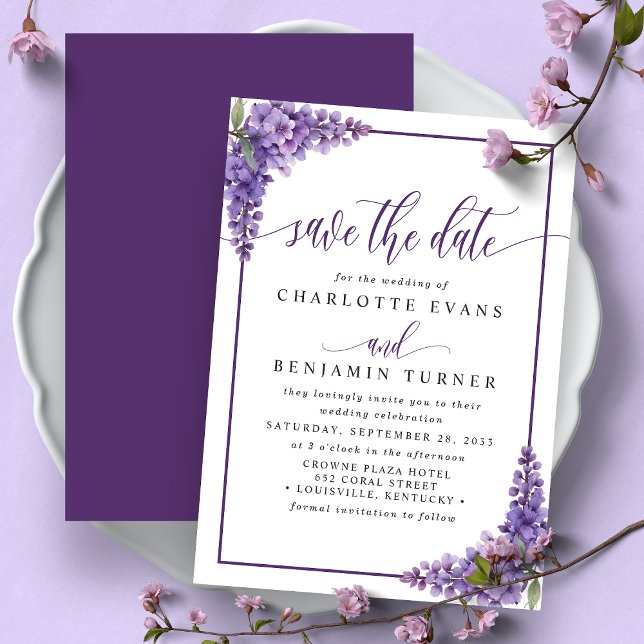 Tarjeta de aviso de boda con esquinas de flores de (Subido por el creador)