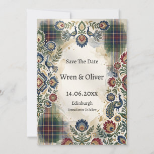 Tarjeta de aviso de boda con estampado de arte pop