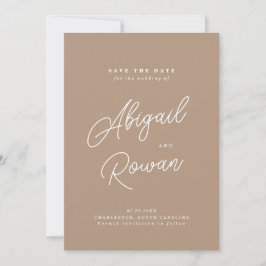 Tarjeta de aviso de boda con estilo boho minimalis