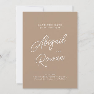 Tarjeta de aviso de boda con estilo boho minimalis