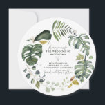 Tarjeta de aviso de boda con flores de acuarela de<br><div class="desc">Tarjeta de aviso de boda con flores de acuarela de mandarina. Hermosas acuarelas florales impresas a mano y texto con letra moderna. Parte de una colección de vacaciones.</div>