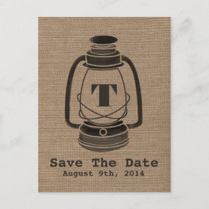 Tarjeta de aviso de boda con lámpara de aceite ins