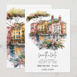 Tarjeta de aviso de boda de la Riviera Italiana Po