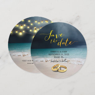 Tarjeta de aviso de boda elegante de verano en la 