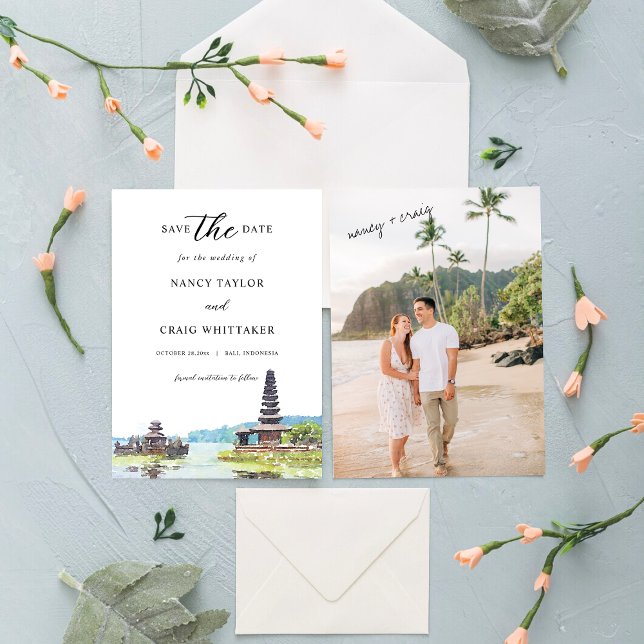 Tarjeta de aviso de boda en Bali Indonesia (Subido por el creador)