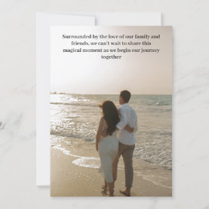 Tarjeta de aviso de boda en interior rústico