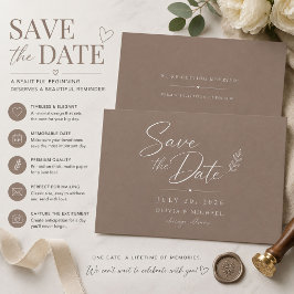 Tarjeta de aviso de boda minimalista personalizada