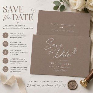 Tarjeta de aviso de boda minimalista personalizada