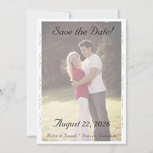 Tarjeta de aviso de boda Nuptial Grace Save The Da (Anverso)