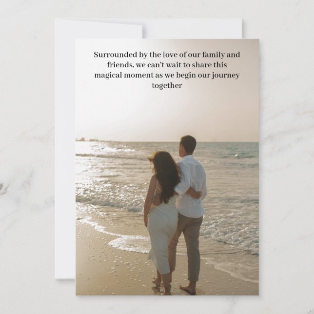 Tarjeta de aviso de boda rústica de interior (Reverso)