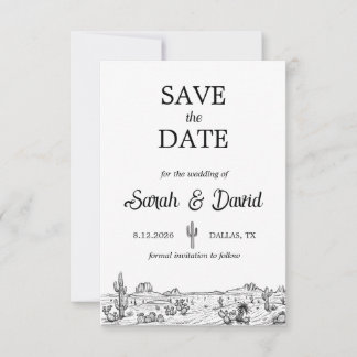 Tarjeta de aviso de boda western vintage "Save the