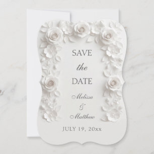 Tarjeta de aviso de bodas con marco floral barroco