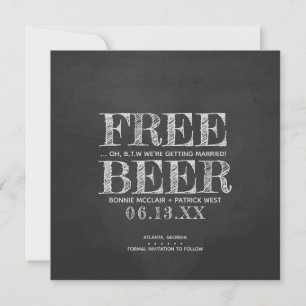 Tarjeta de aviso de cerveza gratis en pizarra dive