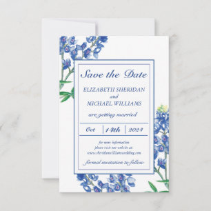 Tarjeta de aviso de fecha 3,5" x 5" Bluebonnet