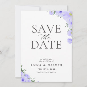 Tarjeta de aviso de fecha de azul floral