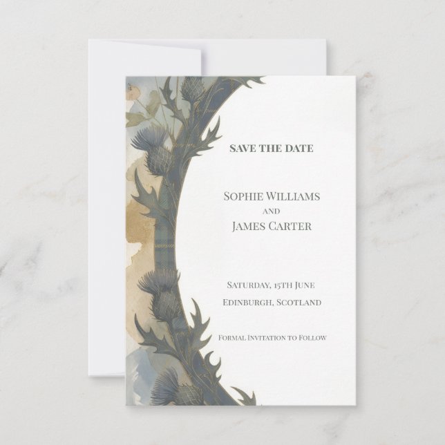 Tarjeta de aviso de fecha de boda con arco floral  (Anverso)