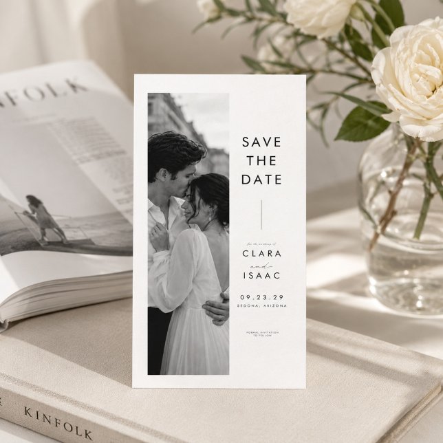 Tarjeta de aviso de fecha de boda con cabina de fo (Subido por el creador)