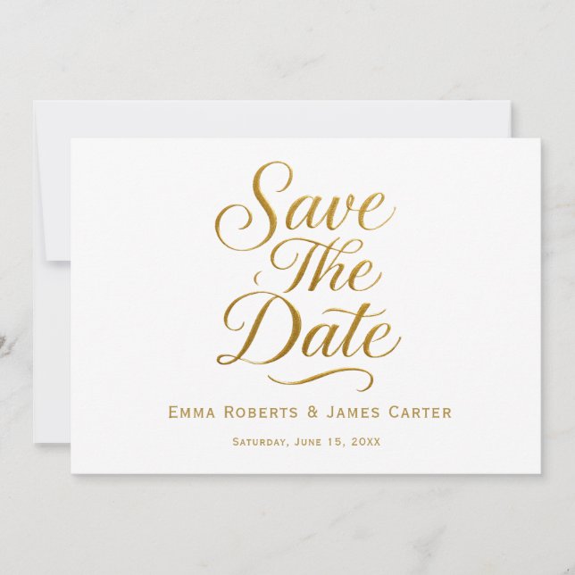 Tarjeta de aviso de fecha de boda con caligrafía d (Anverso)