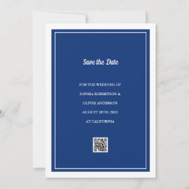 Tarjeta de aviso de fecha de boda con código QR az