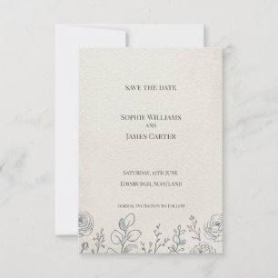 Tarjeta de aviso de fecha de boda con diseño de ro