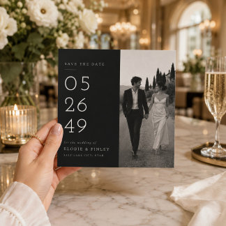 Tarjeta de aviso de fecha de boda con diseño moder