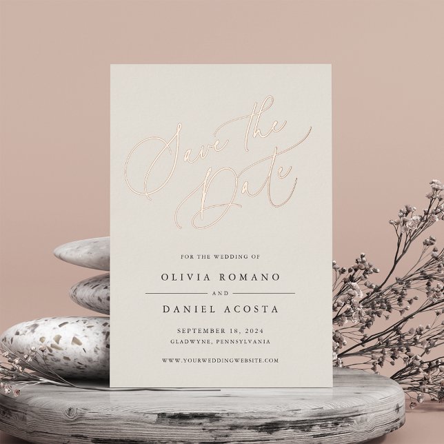 Tarjeta de aviso de fecha de boda con guion etéreo (Subido por el creador)