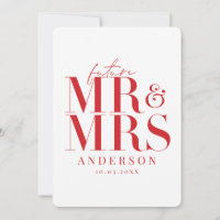 Tarjeta de aviso de fecha de boda con tipografía m