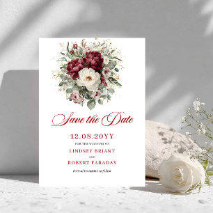 Tarjeta de aviso de fecha de boda con tono rosa be