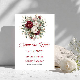 Tarjeta de aviso de fecha de boda con toque modern