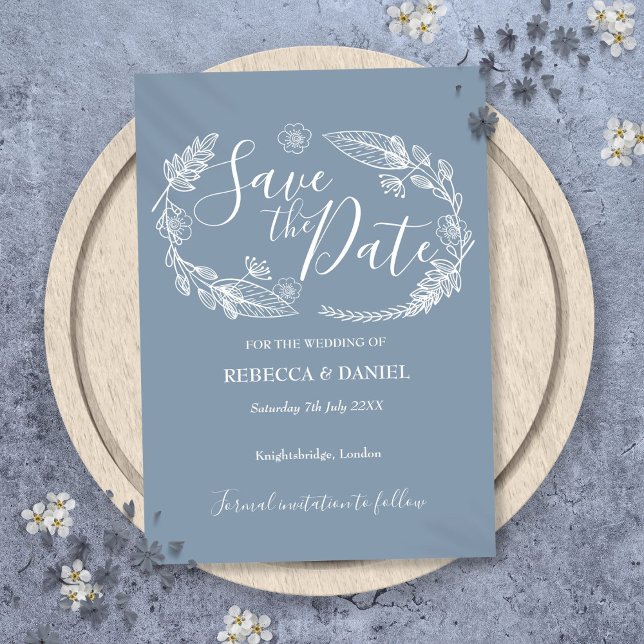 Tarjeta de aviso de fecha de boda floral campestre (Rustic Country Floral Save the Date Card)
