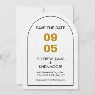 Tarjeta de aviso de fecha de boda minimalista mode