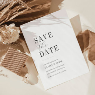 tarjeta de aviso de fecha de boda minimalista mode