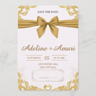 Tarjeta de aviso de fecha de boda moderna orgánica