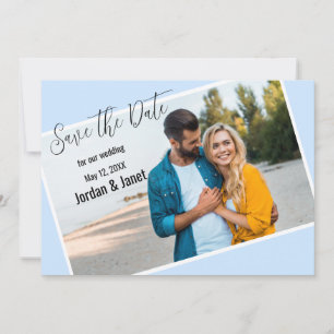 Tarjeta de aviso de fecha de boda para pareja en l