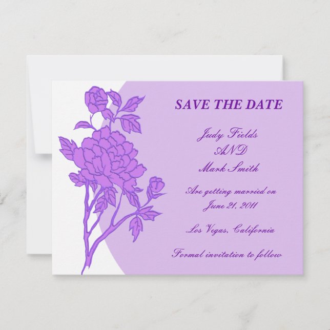 Tarjeta de aviso de fecha de boda personalizada co (Anverso)