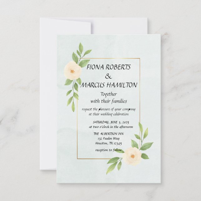 Tarjeta de aviso de fecha de boda rústica minimali (Anverso)