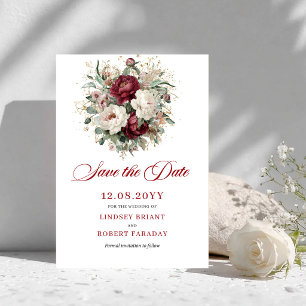 Tarjeta de aviso de fecha de boda sofisticada con 