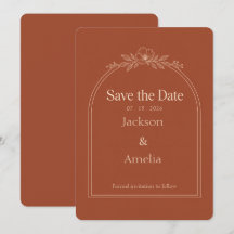 Tarjeta de aviso de fecha de bodas botánico de ter