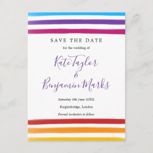 Tarjeta de aviso de fecha de bodas con acuarelas d
