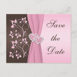 Tarjeta de aviso de fecha de bodas con corazones f