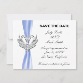 Tarjeta de aviso de fecha de bodas de Cisnes de Pl