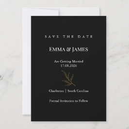 Tarjeta de aviso de fecha de elegante minimalista