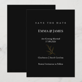Tarjeta de aviso de fecha de elegante minimalista 
