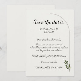 Tarjeta de aviso de fecha de elegante vegetación b