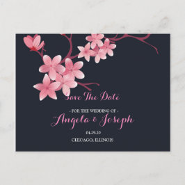 Tarjeta de aviso de fecha de Flor de Cerezo
