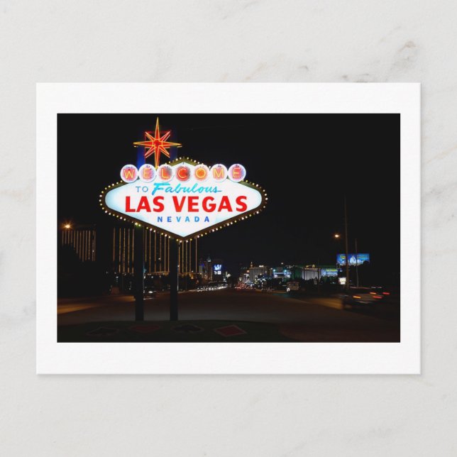 Tarjeta de aviso de fecha de Las Vegas por la noch (Anverso)